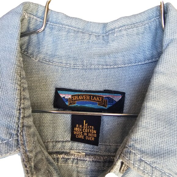 Western Embroidered Long Sleeve Button Down Shaver Lake Top Large NEW - Picture 7 of 7